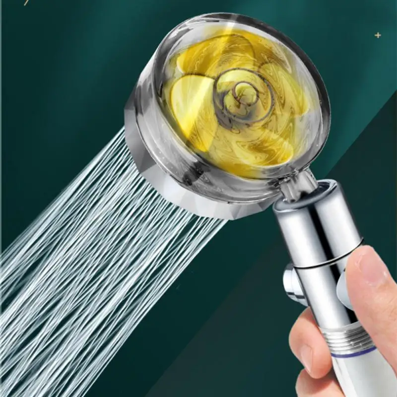 

Насадка для душа с фильтром вентилятора, турбо Распылительная насадка, регулируемые аксессуары для ванной комнаты, Водосбережение