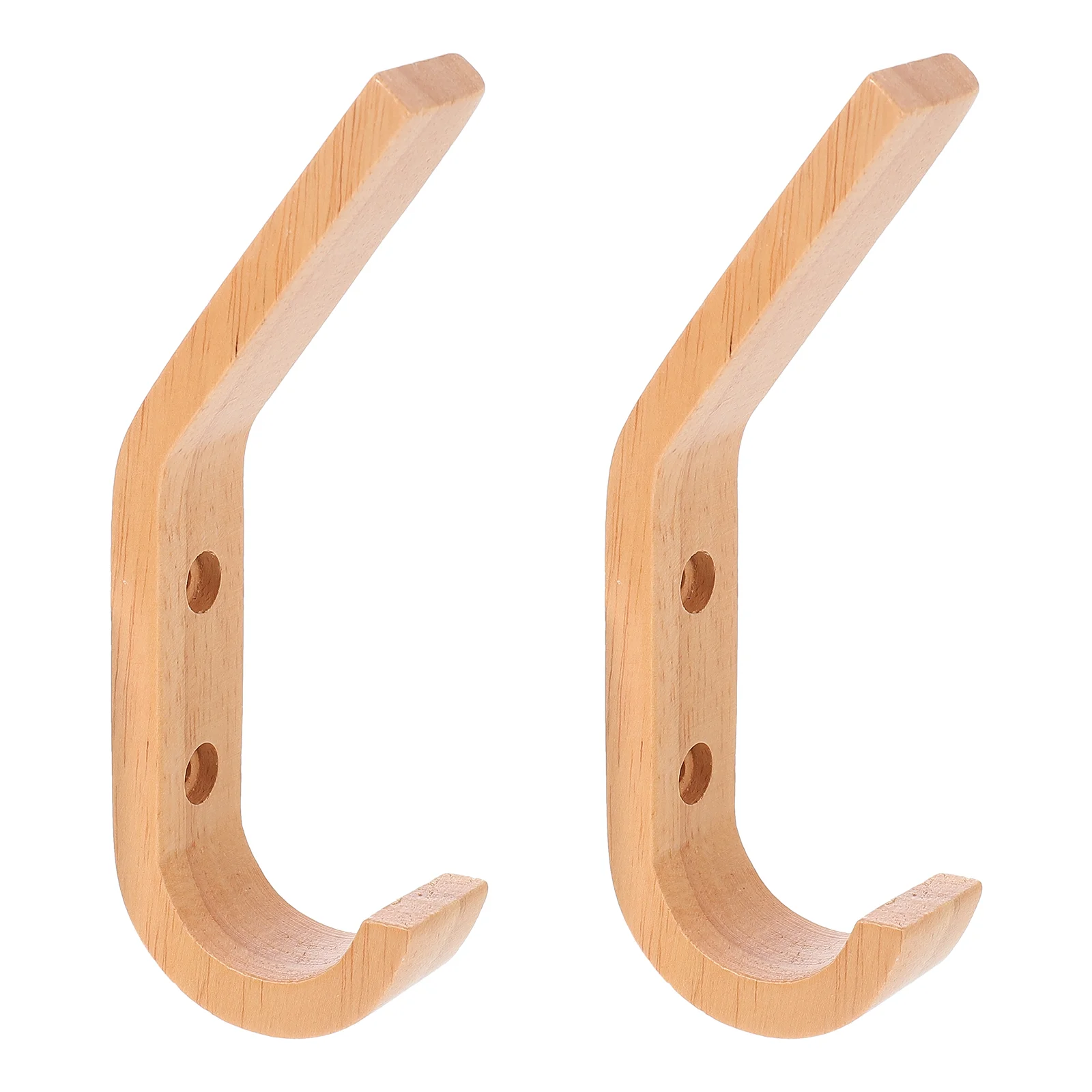

2 Pcs Coat Hooks Wooden Wall-mounted Porch Living Room Supply Home Supplies Towel Bedroom Accessories Simple