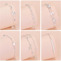 fashion bridal bracelet wholesale net red jewelry silver plated jewelry new round beads love antlers creative jewelry