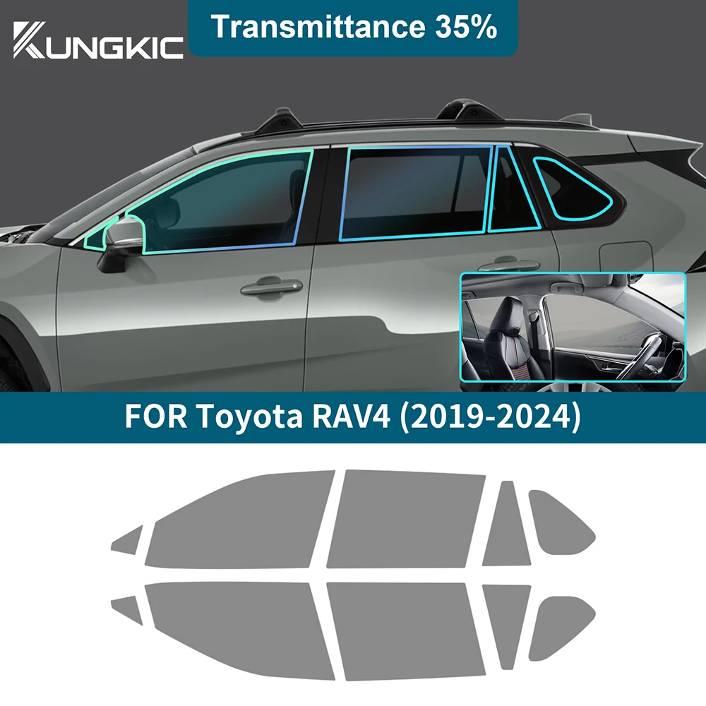 Предварительно вырезанная тонирующая пленка из ТПУ для окон автомобиля Toyota RAV4 2019