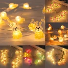 Счастливая Пасхальная фотолампа, светящаяся строка, 2 м, для дома, цыплята, яйца, милая сказочная фотография, украшение для спальни