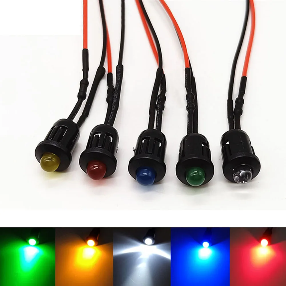 Ampoule LED à Diodes électroluminescentes  10 pièces  5mm  20cm  pré-câblé  pour décoration de