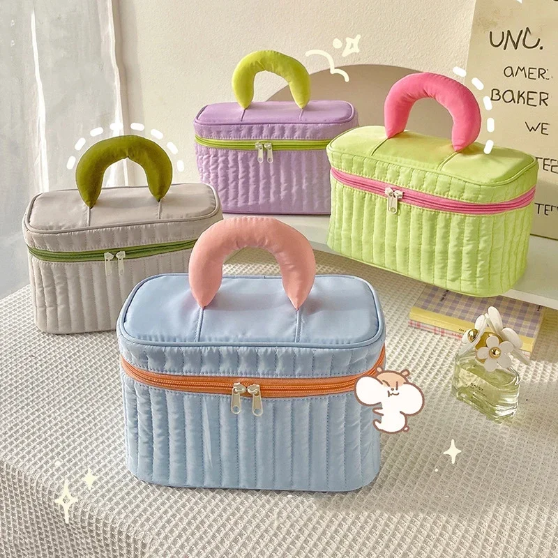 

Multifunction Cosmetic Bag Macaron Color Removable Makeup Storage Box Cute Fashion Bathroom Toiletry Organizer Pouch Accessories
