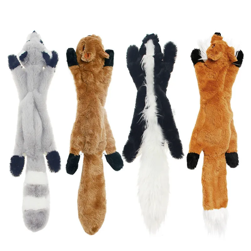 

New cute plush toys squeak pet wolf rabbit animal plush toy dog chew squeaky whistling involved squirrel dog toys