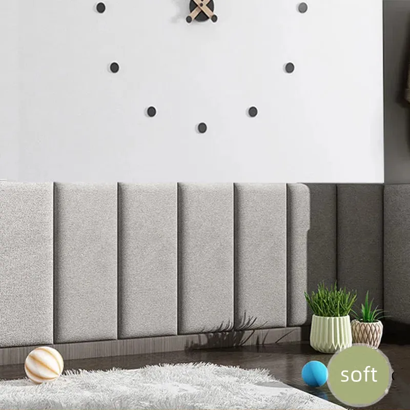 

Хлопковые и льняные изголовья в скандинавском стиле, самоклеющиеся, с татами, для защиты от столкновений, настенный корпус, простая карточк...