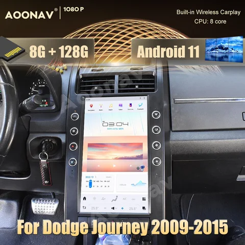 Автомагнитола 13,6 дюйма для Dodge Journey 2009-2015 Android 11, автомобильный мультимедийный плеер с GPS-навигацией, стерео головное устройство для Carplay