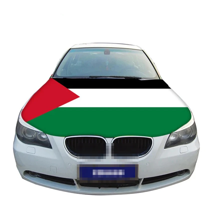 Palestine Car Hood Cover Flag Banner Elastic Fabrics For SUV