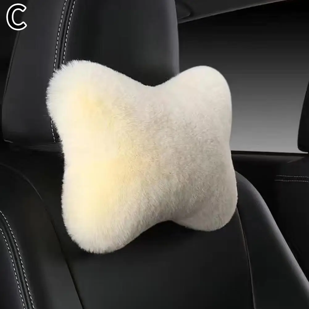 Автомобильная подушка для шеи зимняя плюшевая подголовника автомобиля удобная
