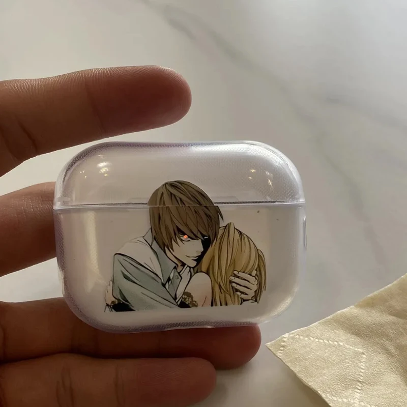 Фото Прозрачный чехол Light Yagami Anime Death Note для Airpods Pro 3 2025, мягкий прозрачный чехол для Airpods 4, ударопрочный чехол №4