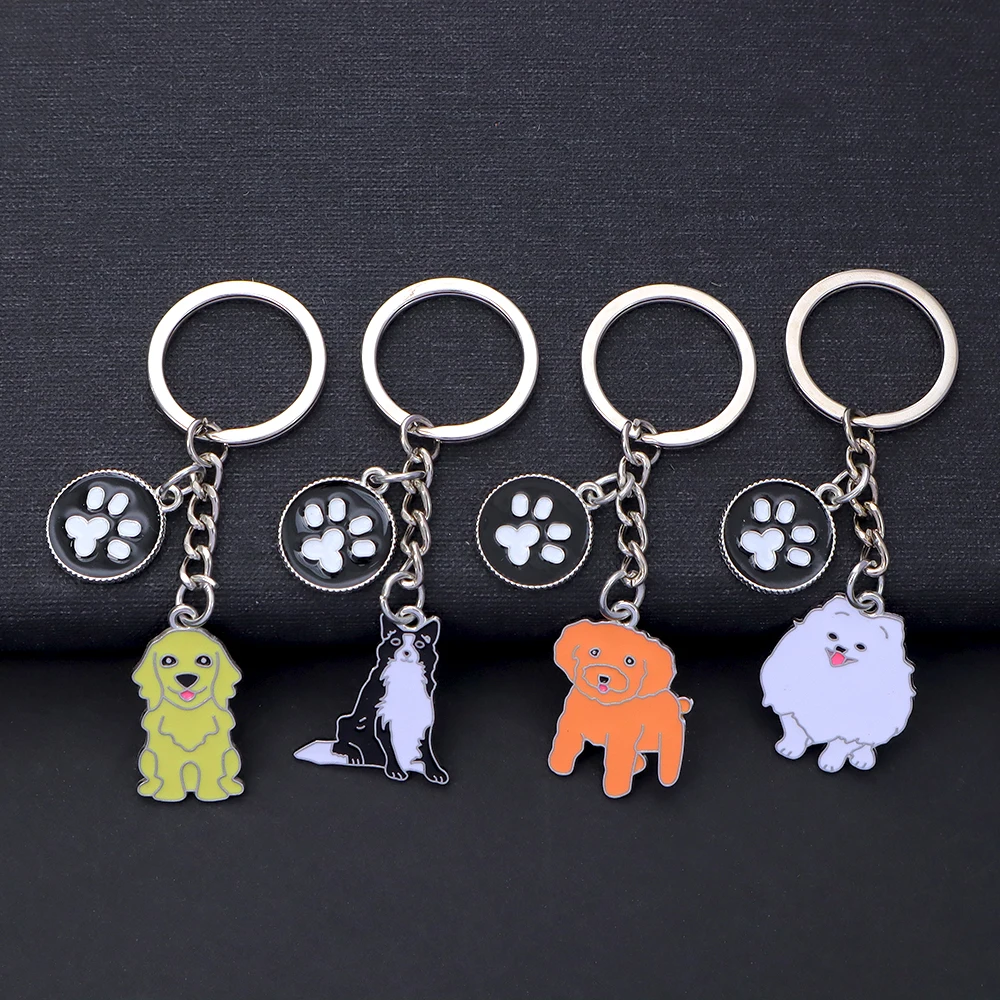 Милый пудель Тедди Шнауцер брелок для женщин и мужчин сплав металлический кулон