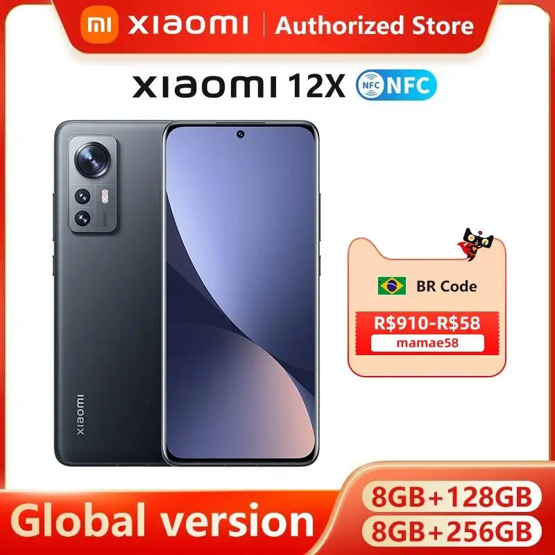 global version xiaomi 12x smartphone snapdragon 870 5g nfc 6 28 120hz display 67w charging 50mp triple camera free global shipping