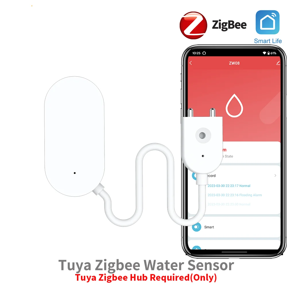 Датчик утечки Tuya Zigbee детектор воды датчик предотвращает утечку для умного дома