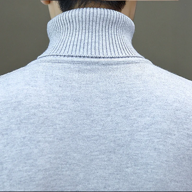 Мужская теплая Однотонная рубашка с высоким воротником и длинным рукавом