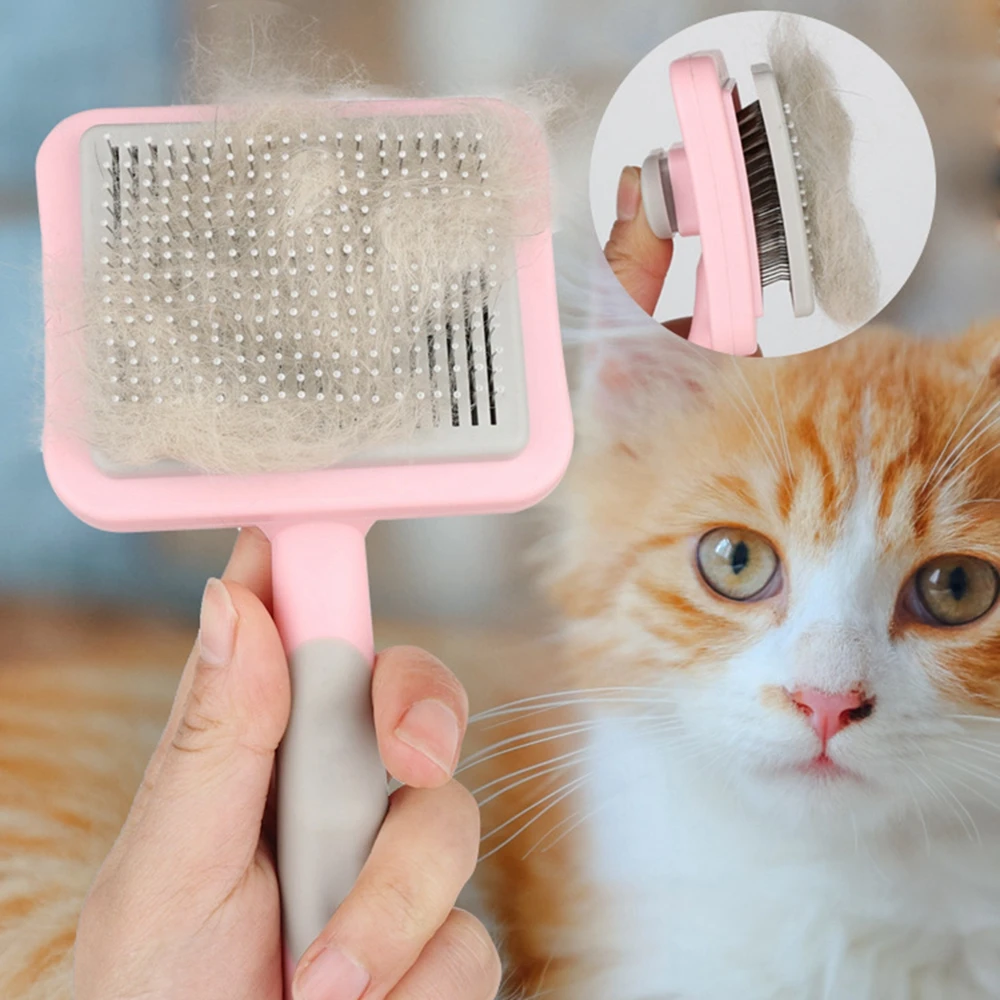 

Pet Slicker Brush Grooming Combs One Button Self Cleaning for Dogs Cats Undercoat Shedding Mats and Tangled Hair Removal Massage