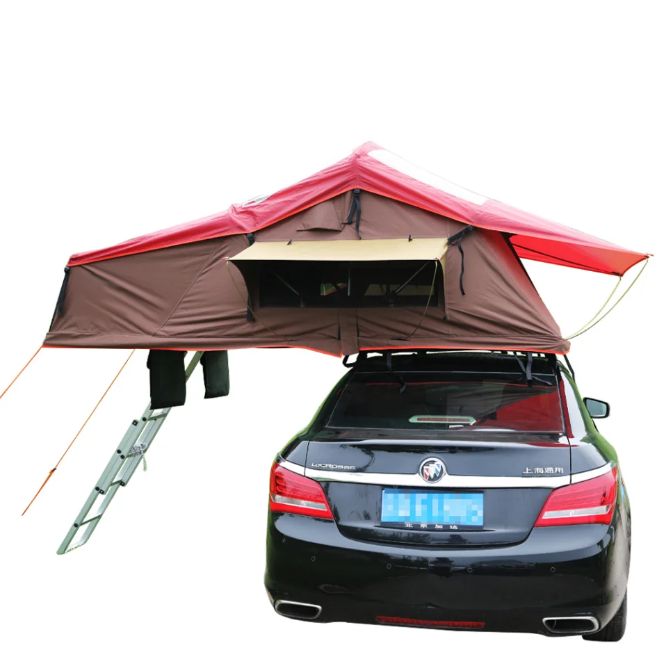 

Soft Shell Polyester Cotton Car Roof Top Tent For Sale With Telescopic Aluminum Ladder