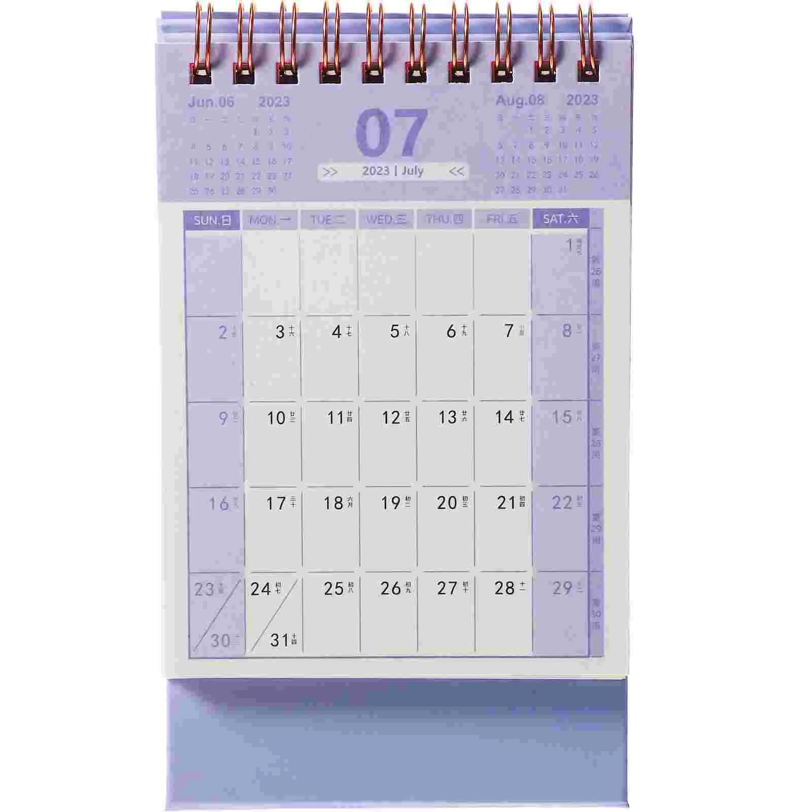 

Desk Notepad Monthly Memo Calendar Planner 2024 Portable Calendars Bronzing Desktop Schedule Purple Stand Office Agenda