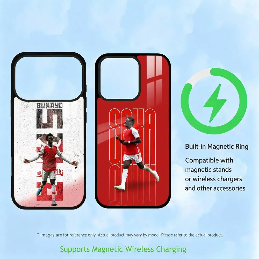 Фото Чехол для телефона Football B-Bukayo Saka bs7 для iPhone 17, 16, 15, 14, 13, 12, 11 Plus, Pro с поддержкой магнитной беспроводной зарядки №1