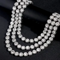 fashion new hip hop round tennis chains necklaces for men women iced out bling crystal choker necklaces rock rapper jewelry gift
