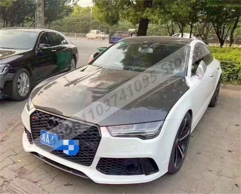 Прозрачный передний бампер из настоящего углеродного волокна в стиле IMP капот