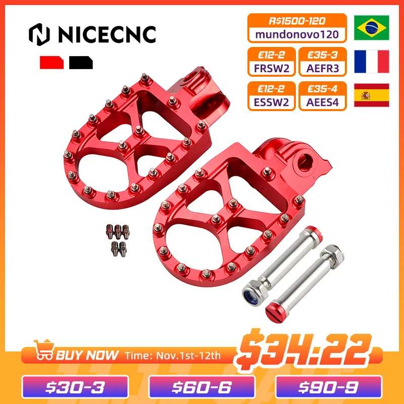 

NICECNC Footrests Footpeg Pin Foot Pegs Rests Pins For Beta RR 250 300 350 390 400 430 450 500 2013-2019 X Trainer 250 300 15-22