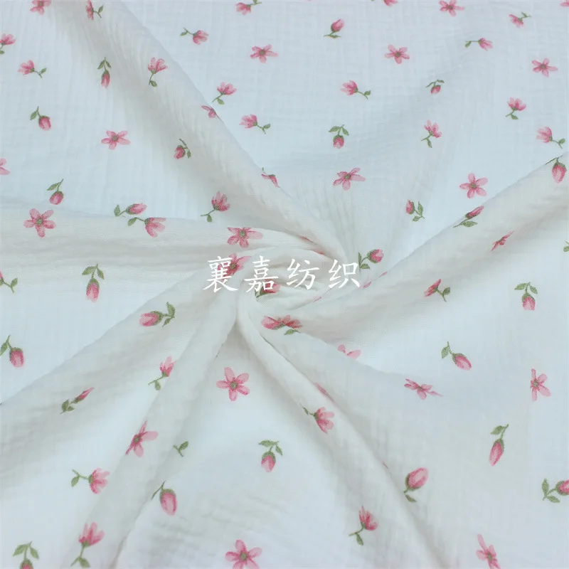 

Двухслойная хлопковая креп-марля, маленькая цветочная ткань, детская и детская одежда, домашняя одежда, пижамная ткань