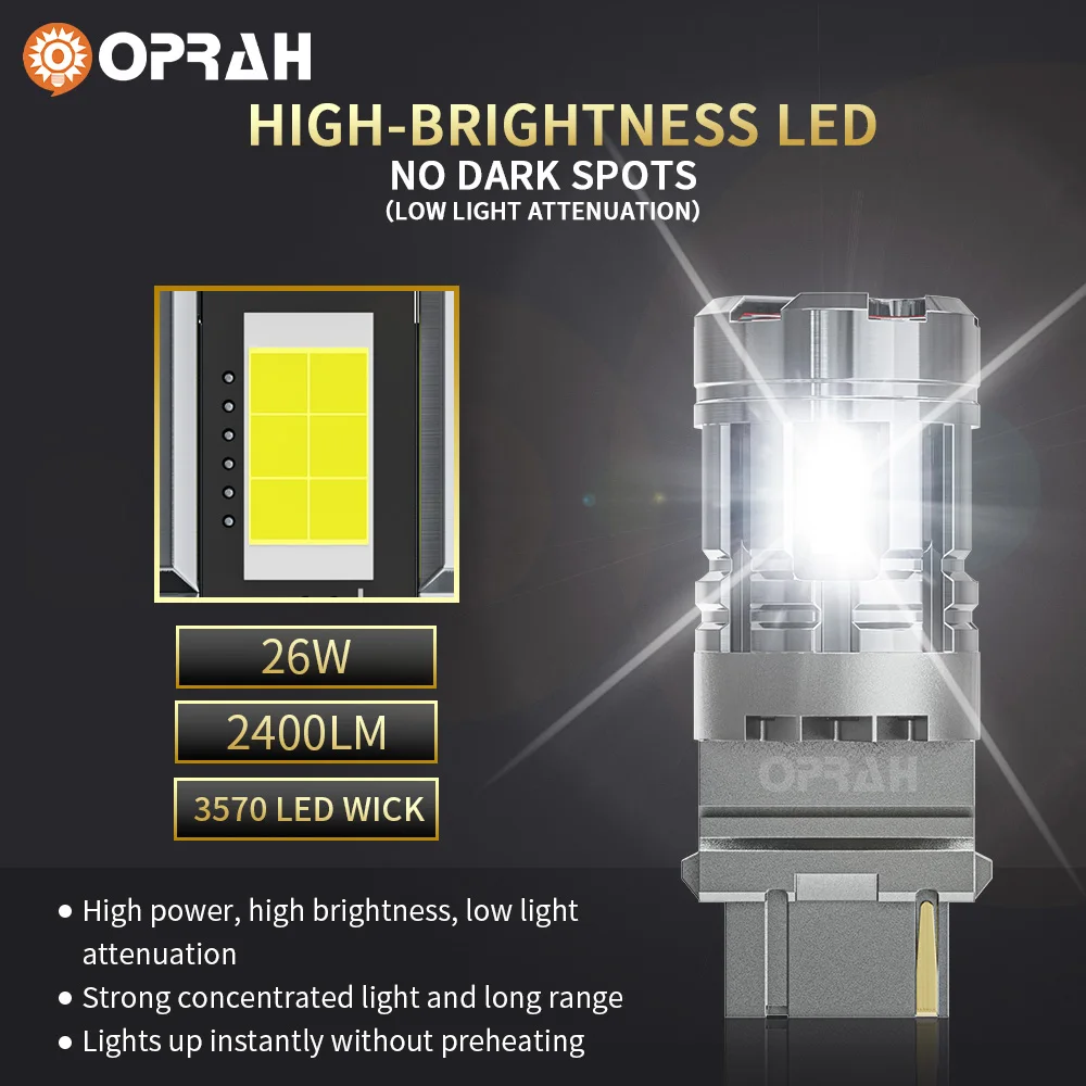 Oprah 2 шт. 1157 BAY15D P21/5W 1156 BA15S P21W светодиодный Canbus CSP 3570 7440 7443 W21W T20 задний указатель
