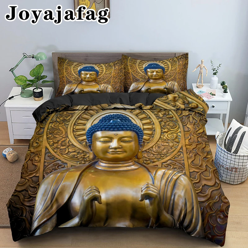 

3D Bedding Set Luxury King Queen Siting Buddha Printed Duvet Cover For Adults Bed Sets Quilt Covers Pillowcase 2/3pcs Bedclothes