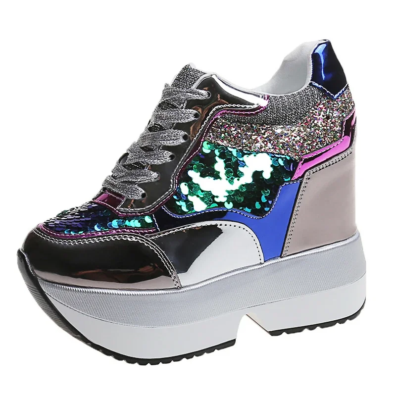 Женские ботильоны 2023 осенняя искусственная высота кожаная обувь Increasi ботинки на