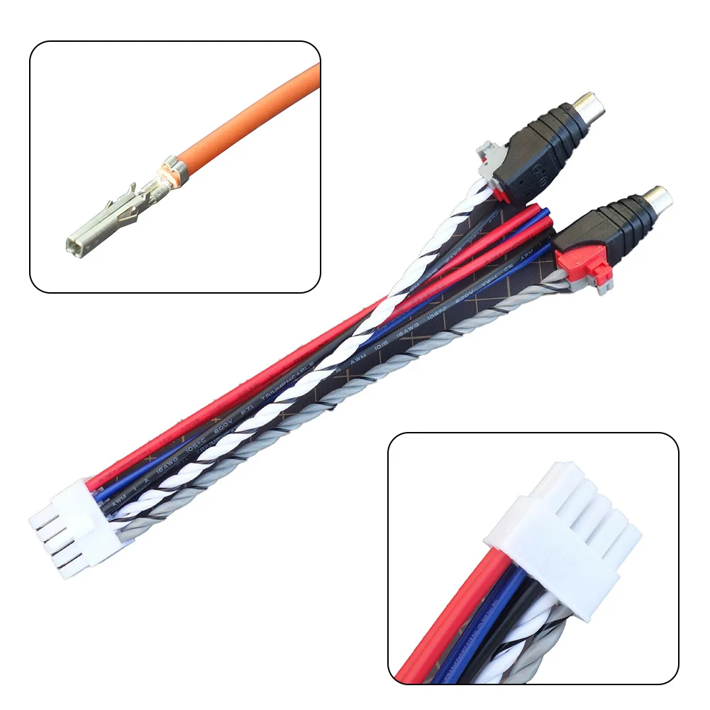

1x 16AWG 1015UL Power Input Speaker Wire Harness 10 Pin Plug RCA For Dual TBX10A 10 Thread Bundle Plug