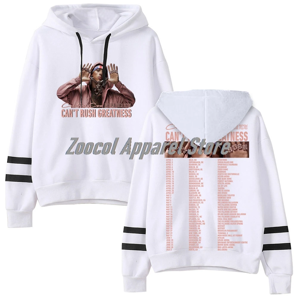 Фото Central Cee Can't Rush Greatness World Tour 2025 Merch Уличная одежда без карманов с параллельными перекладинами и рукавами №2