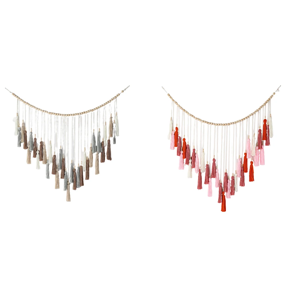 

Большая кисточка настенная подвеска, пряжа в стиле бохо с деревянными бусинами для декора детской комнаты