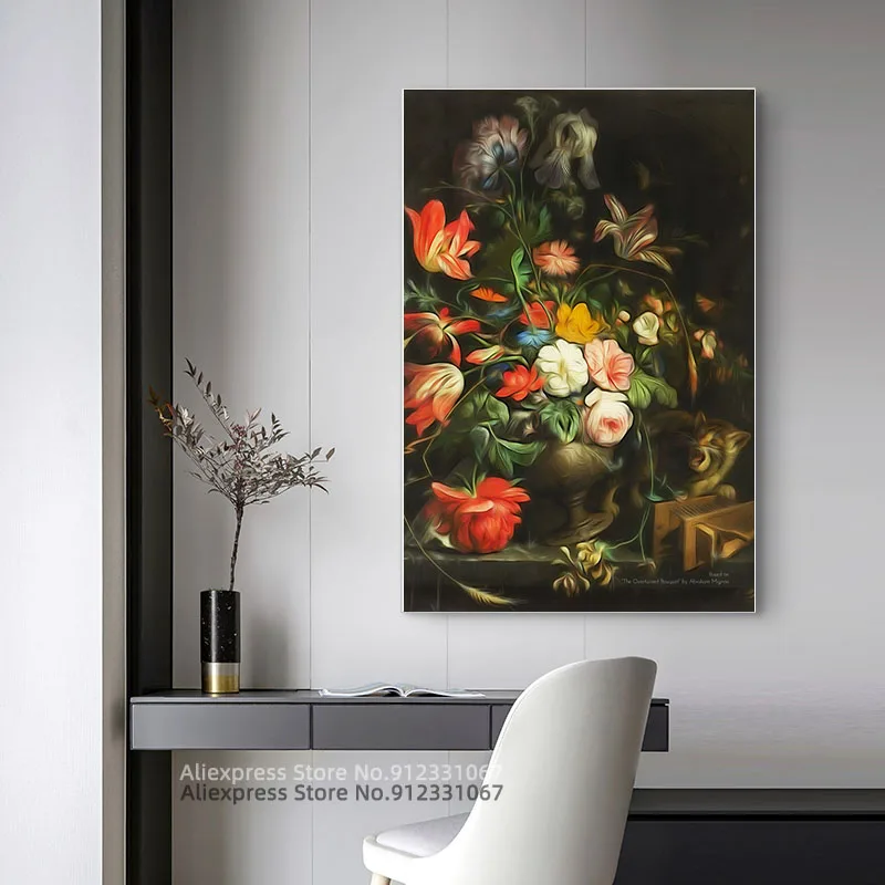 На основе перевернутого букета Авраама миньона фотография стены на холсте