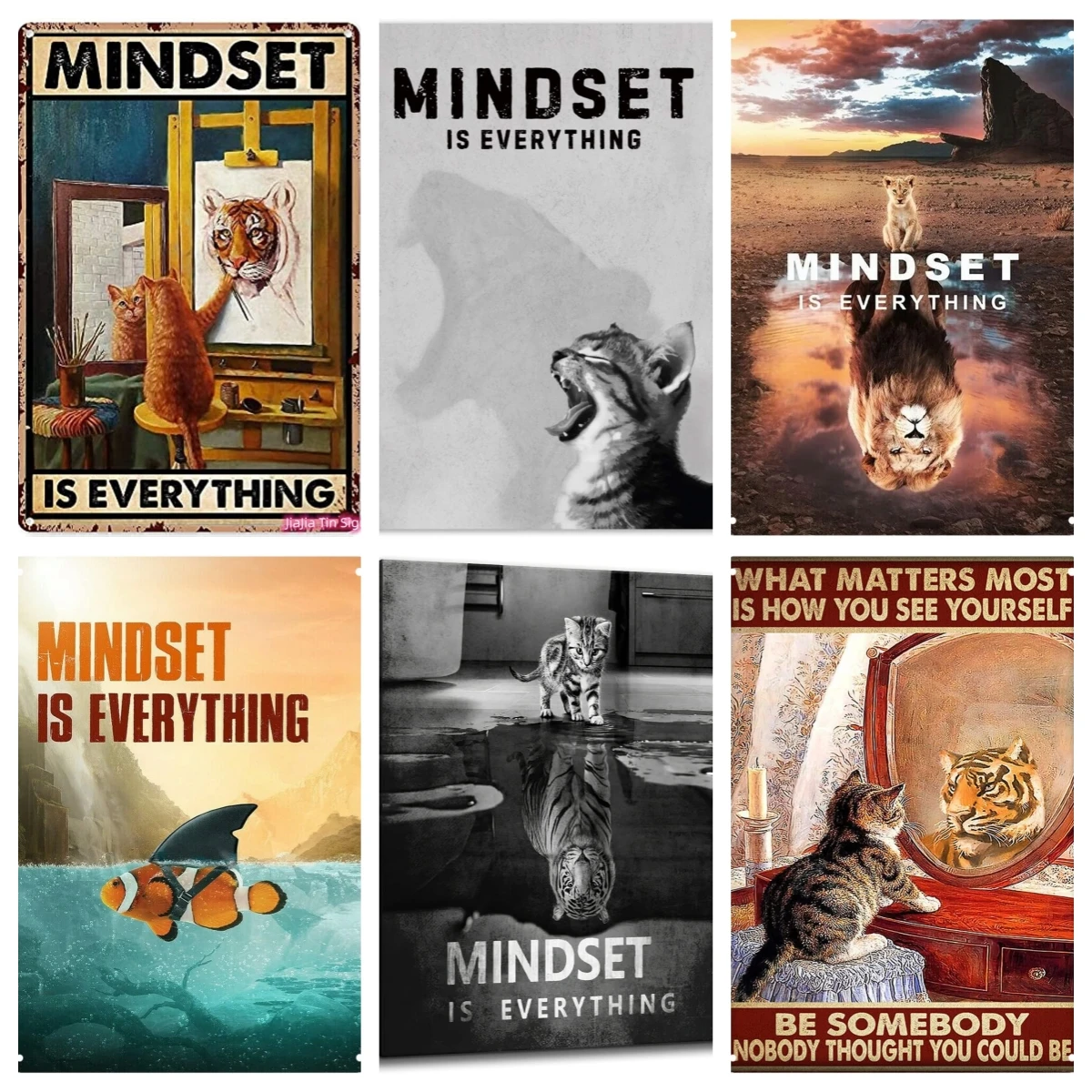 

Mindset is Everything Motivational Inspirational Entrepreneur Quotes Posters Painting Picture for Home Office Ready To Hang Sign