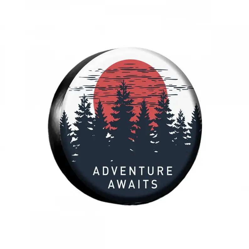 

Spare Tire Cover,Adventurer Camper RV Jeep Tire Cover, Personalized Custom Car Decoration, Without Camera Hole-Sun Forest