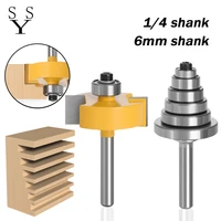 rabbet router bit with 6 bearings set 12h 14 6mm shank woodworking cutter tenon cutter for woodworking tools