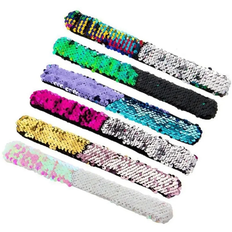 6 шт./упаковка детский двусторонний браслет русалка