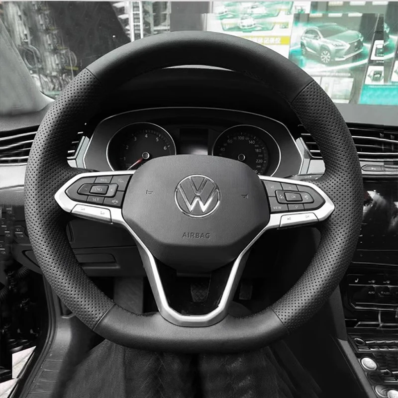 Прошитая вручную Обложка рулевого колеса из натуральной кожи в спортивном стиле