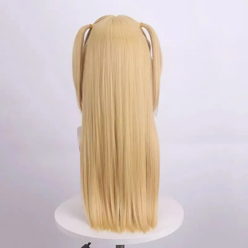 Фото Парик для косплея Мисы Аманэ из аниме «Тетрадь смерти», золотисто-русый, с двумя хвостиками, длинный, прямой, термостойкий, из синтетического материала, для Хэллоуина. №5