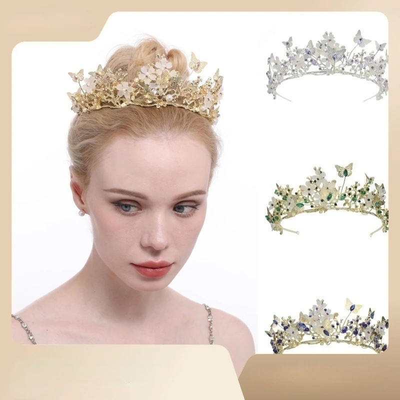 Ful Crown Branch With Rhinestone Tiara Elegant Hair Jewelry 