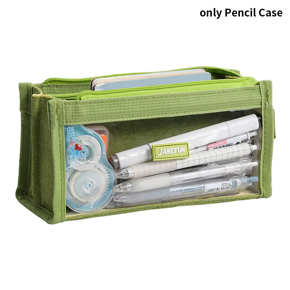 

4 Layers Pencil Case Waterproof Oxford Cloth Large Capacity Ruler Multi Functional Eraser Handle Design With Zipper Portable