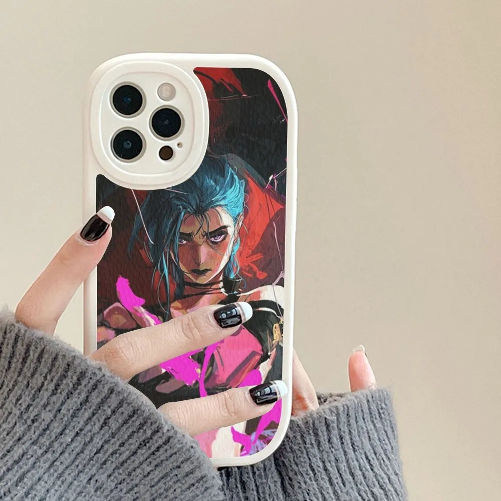 Anime A-ArcaneS J-Jinx Phone Case Hard Leather For iPhone 14 13 12 Mini 11 14 Pro Max Xs X Xr 7 8 Plus Fundas