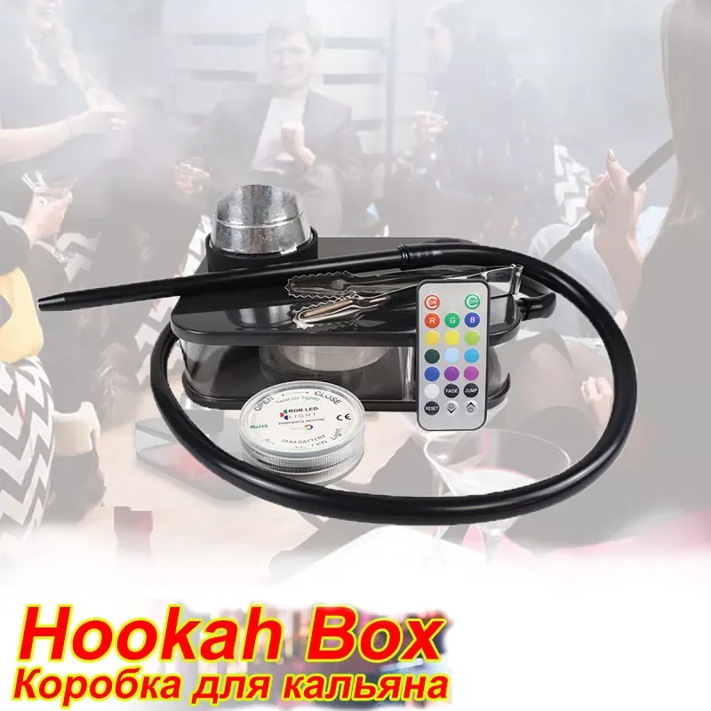 

Smoking Hookah Shisha With LED Light Nargile Cachimba Water Pipe Chicha Hookah Kit Accessories For Smoking кальян Acrylic Shisha
