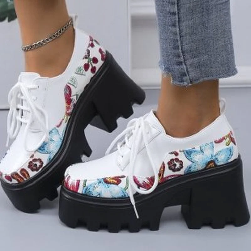 

Women's Shoes Retro Small Leather Shoes 2022 Mary Jane Shoes Thick Heel Fashion Single Shoes Women Large Size 43