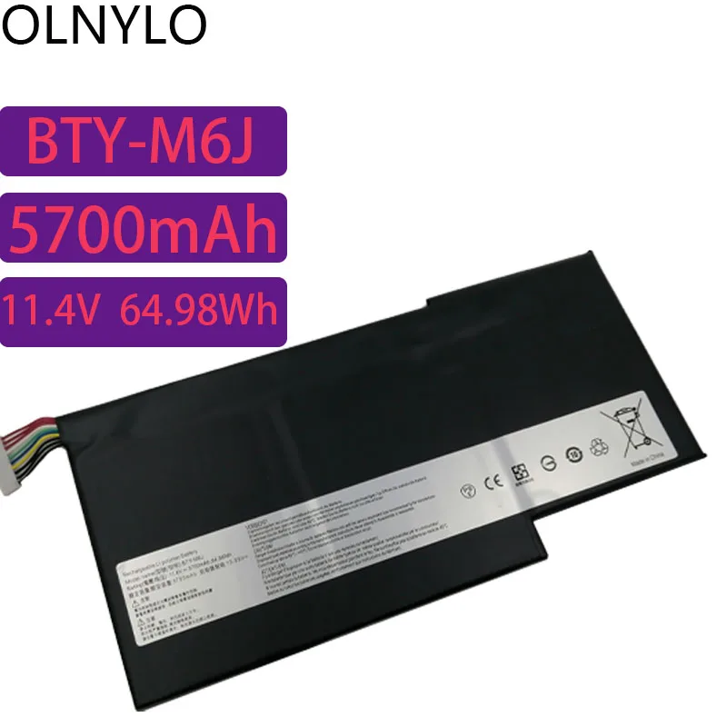 

11.4V 64.98wh/5700mAh BTY-M6J new Original BTY-M6J Battery For MSI GS63VR GS73VR 6RF-001US BP-16K1-31 9N793J200 Tablet