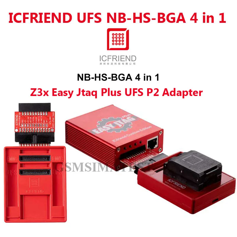 New ICFRIEND NB-HS-BGA 4 в 1 UFS-153 UFS-eMMC-254 UFS-297 адаптер с Z3X легкий JTAG MiPi Box (Чип шифрования ленты).