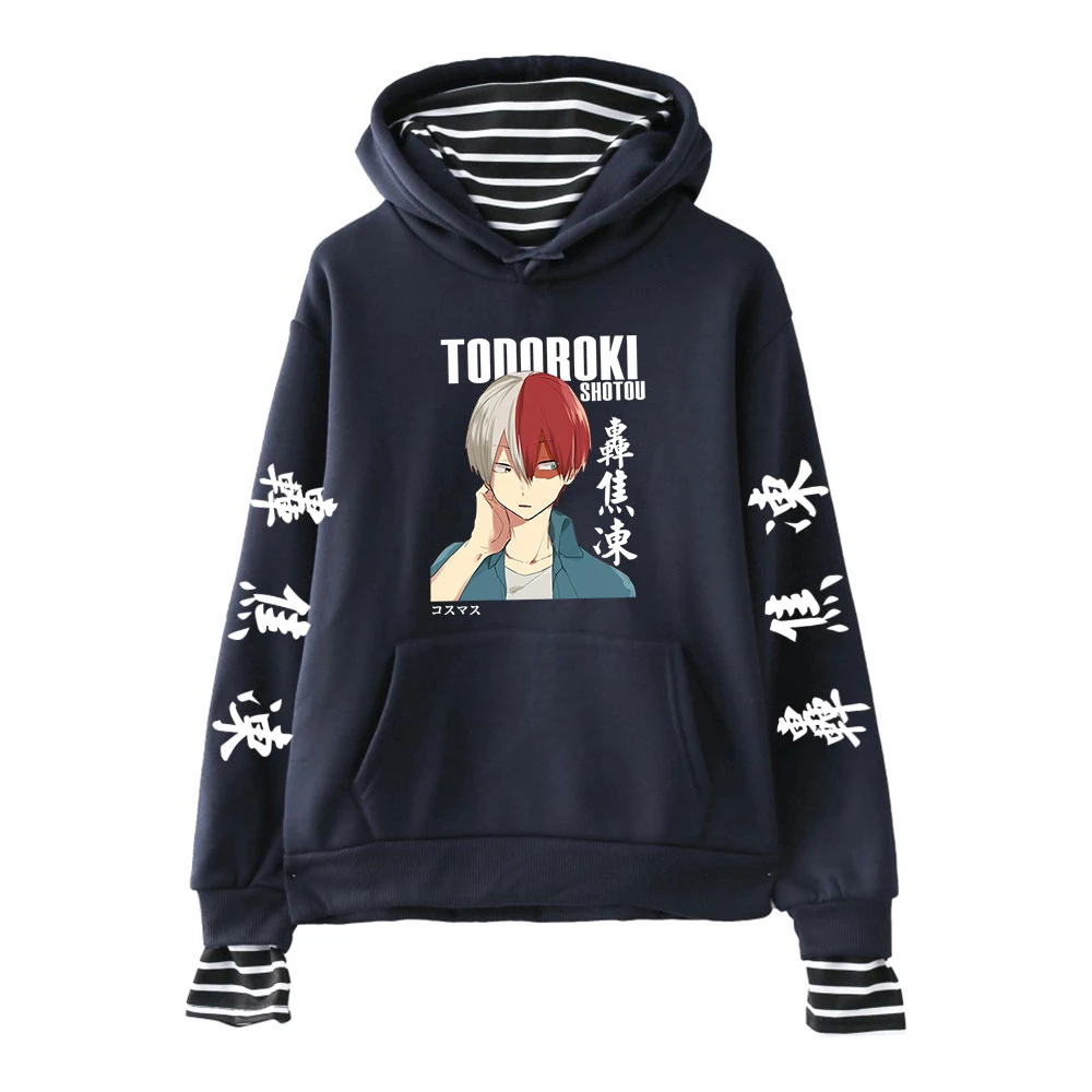 

Толстовка с капюшоном из аниме «Моя геройская Академия», Женская толстовка из двух частей с имитацией двух частей, Свитшот в стиле боку с надписью «No Hero моя Академия», женская одежда