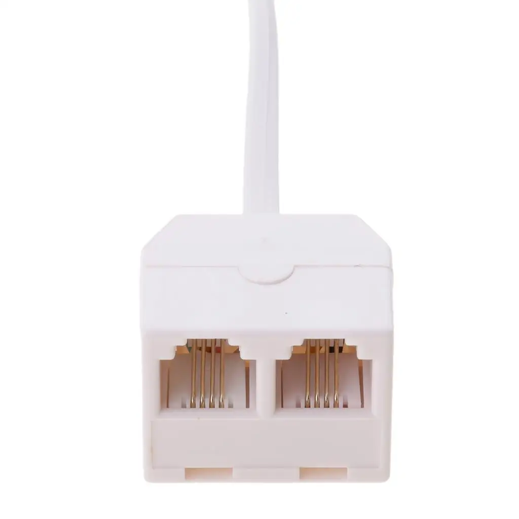 

RJ11 US Telephone Plug to RJ11 Socket Adapter Splitter, 6P4C Male to 2 Female Splitter Converter Phone Adapter Cable