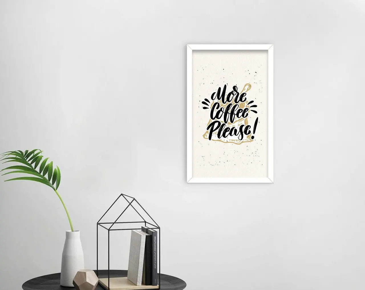 

BK Home Coffee Design Decorative Wood White Framed Tablo-44