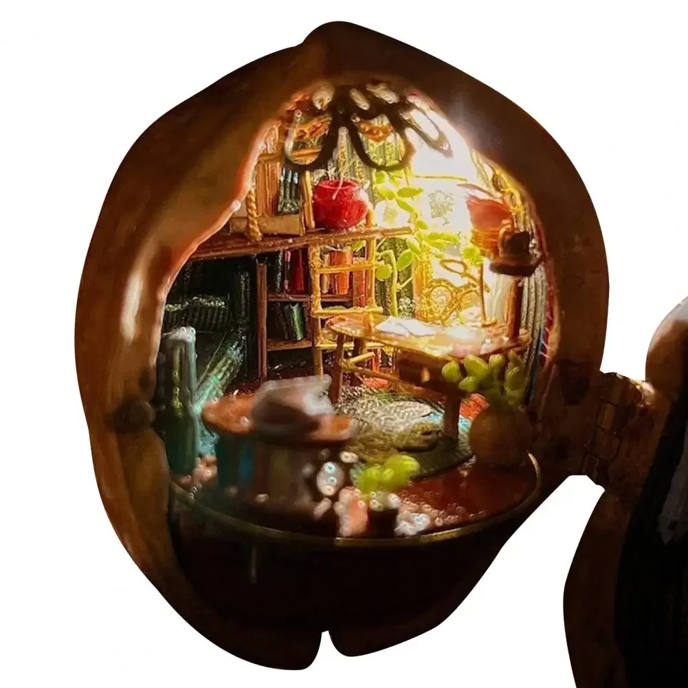 Миниатюрная фигурка из ракушки ореха мира крошечный микроландшафт орехового