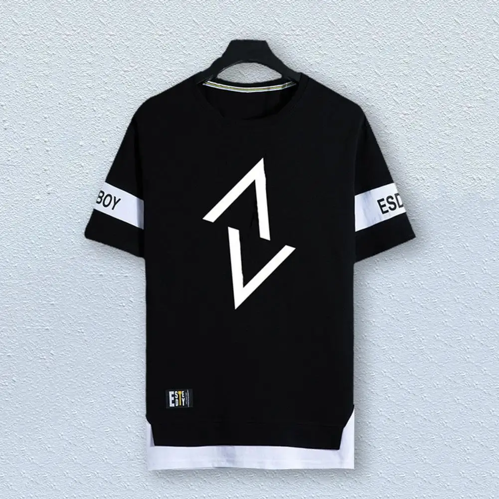 

Young Style Trendy Pullover Short Sleeve Men Top Casual Men T-shirt Energetic for School